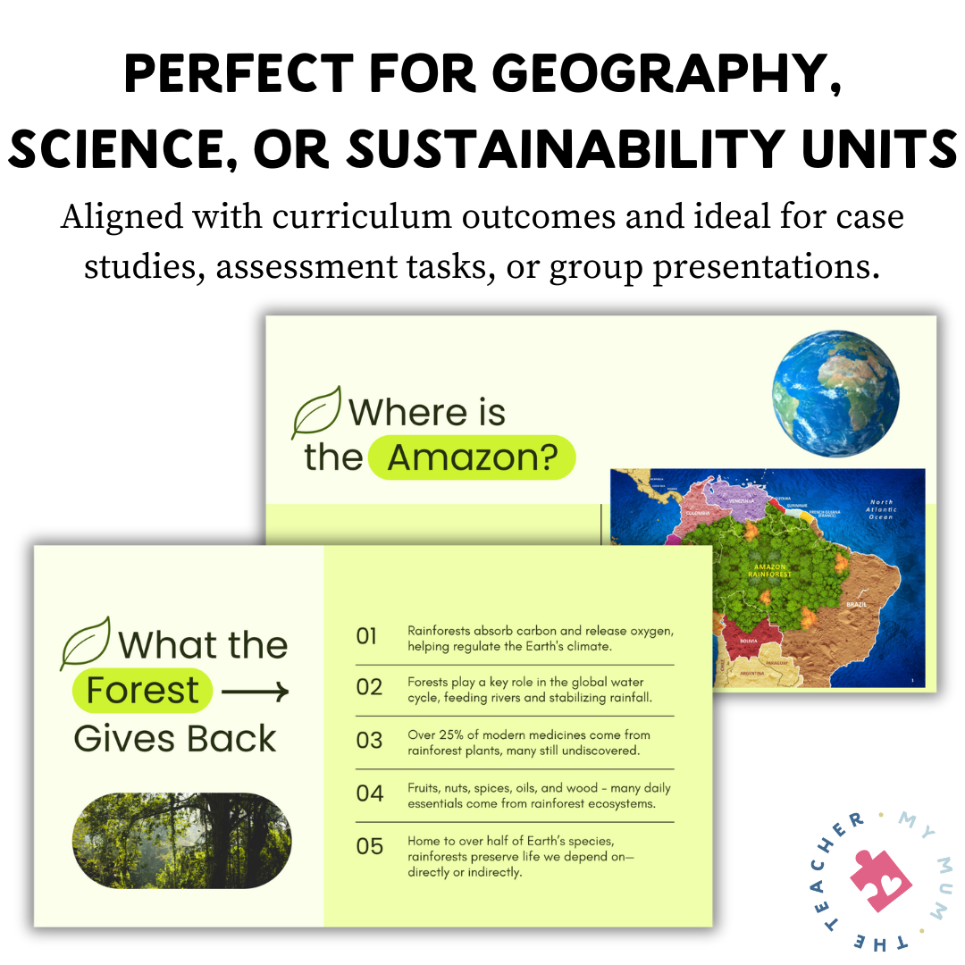 Amazon Rainforest Research Presentation & Graphic Organiser
