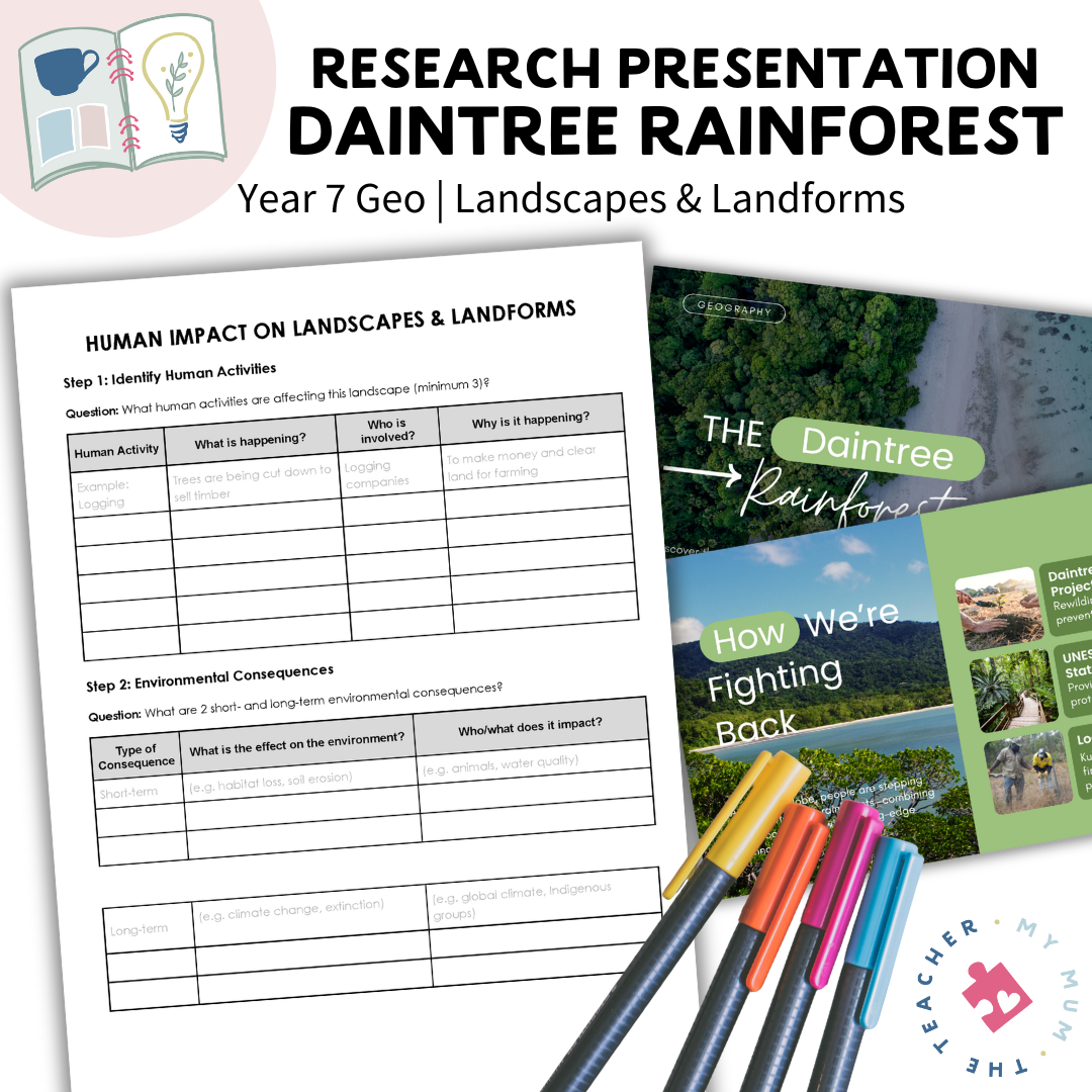The Daintree Rainforest Research Presentation & Graphic Organiser