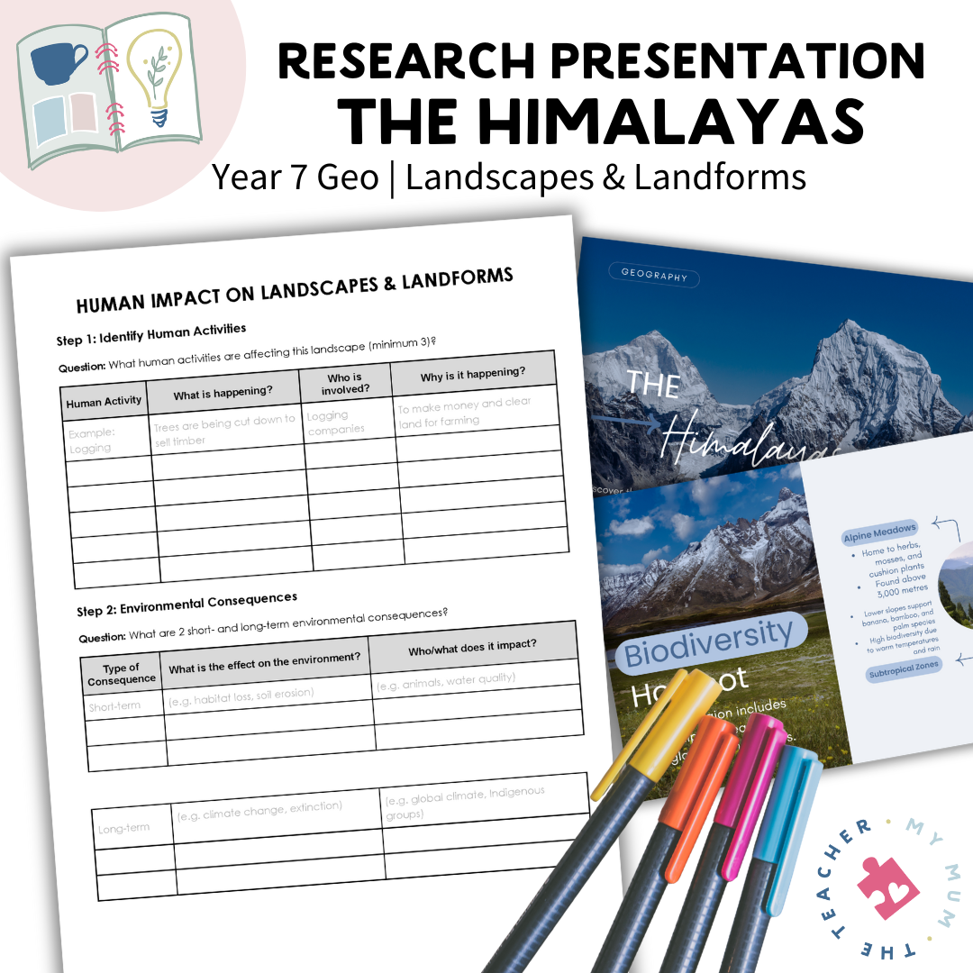 The Himalayas Research Presentation & Graphic Organiser