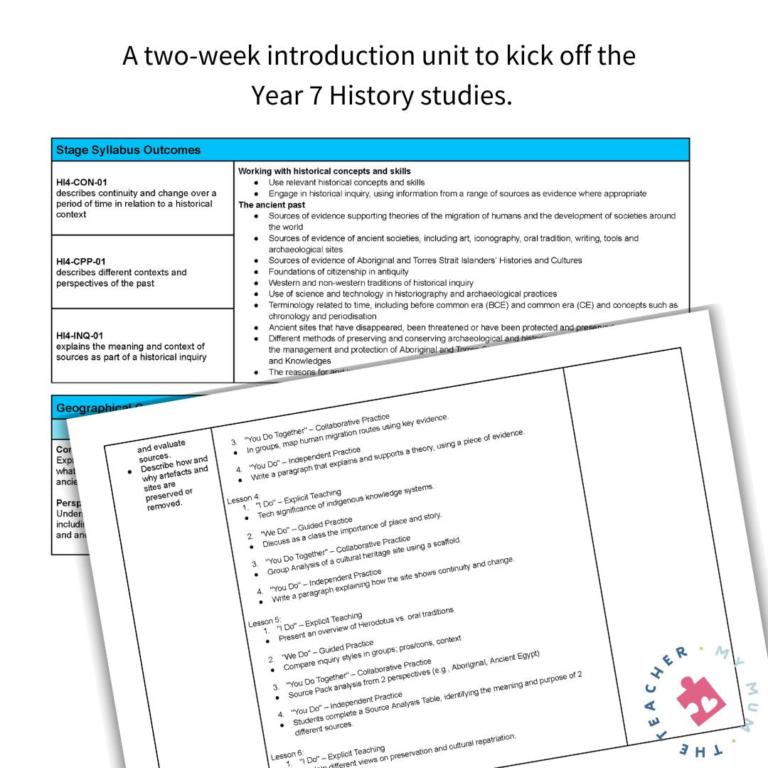 FREE Year 7 History Unit – The Ancient Past: Core | NSW Syllabus-Aligned