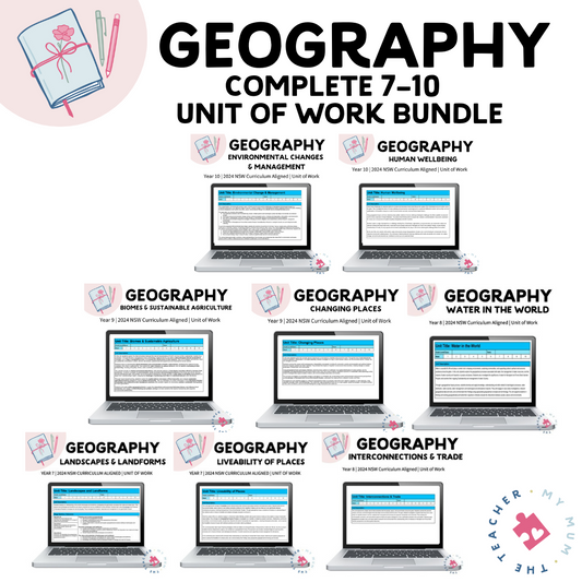 Complete Years 7 - 10 Geography Curriculum Bundle | Stage 4 & 5 NSW Units of Work