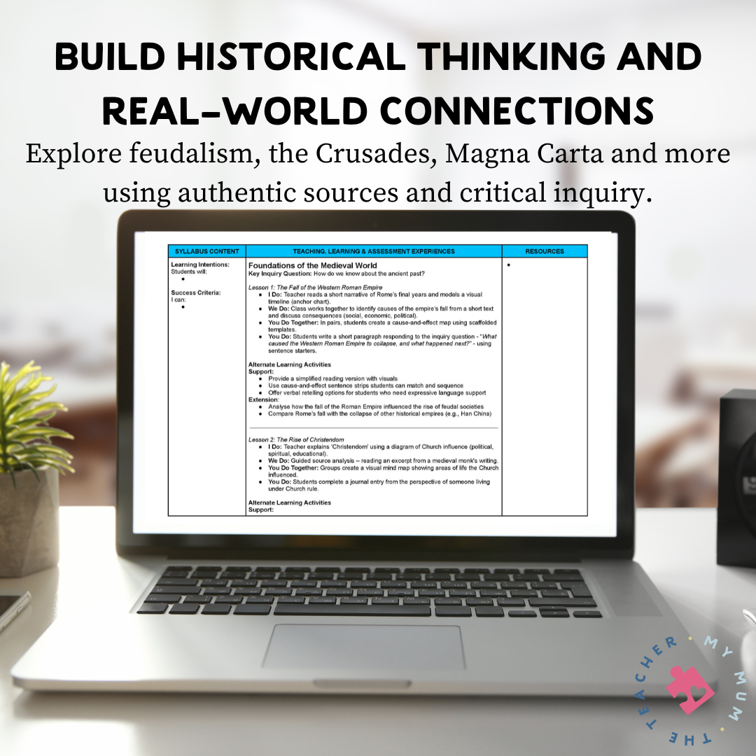 FREE Year 8 History - The Medieval World Unit: Core