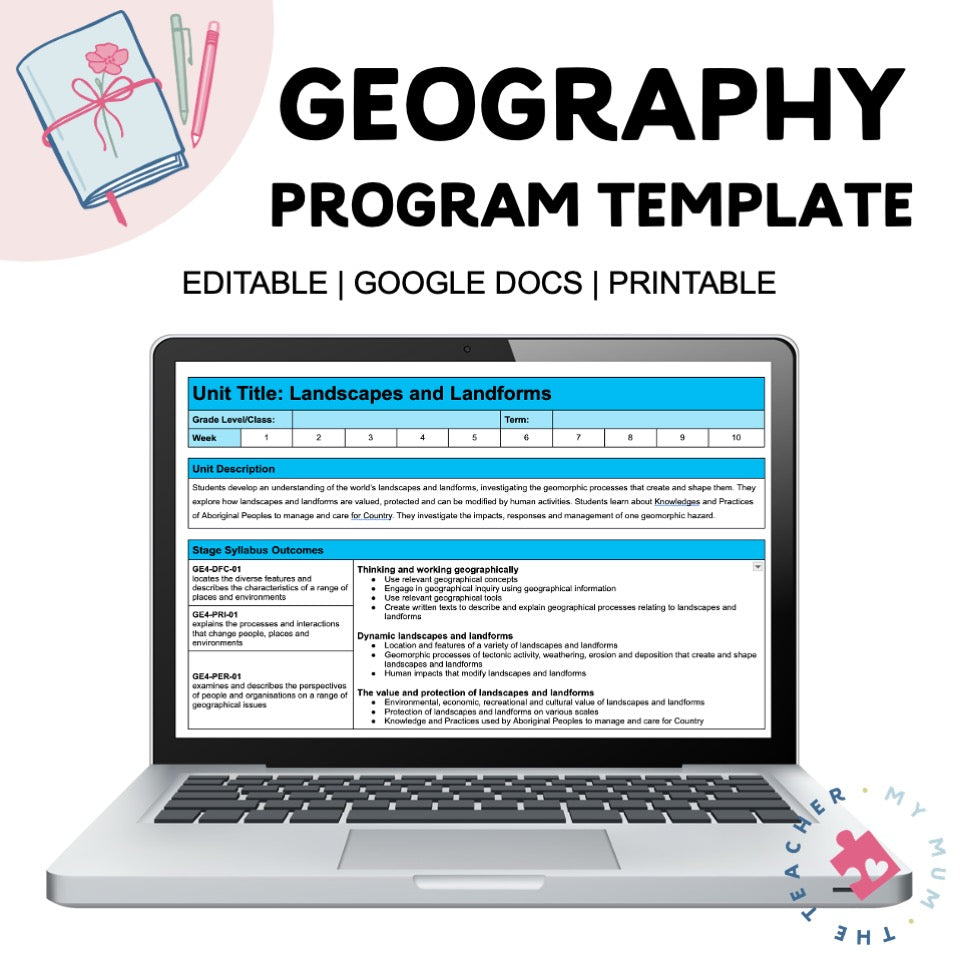 Geography & History Lesson Plan Template | Teaching and Learning Program