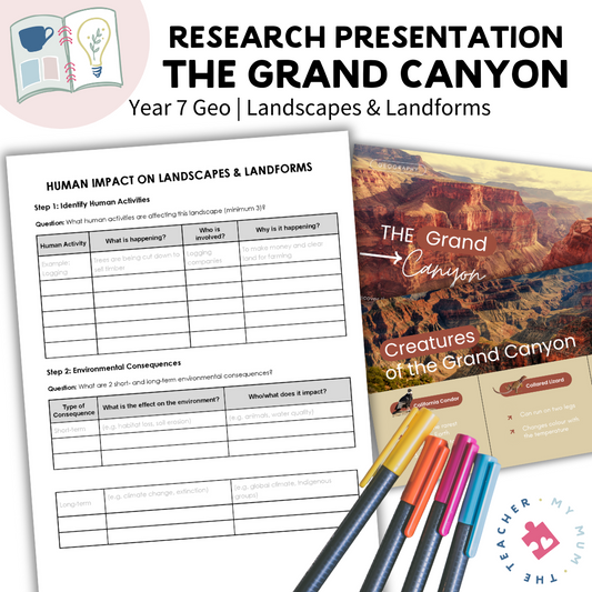 The Grand Canyon Research Presentation & Graphic Organiser